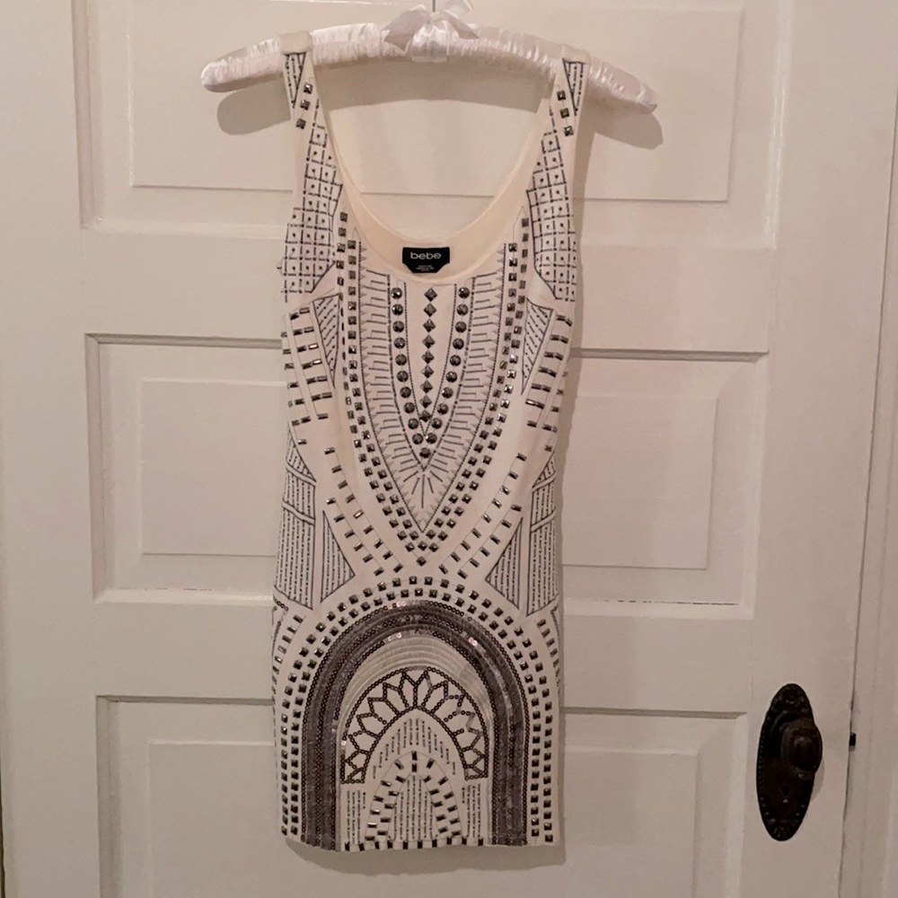 White Sequin Mini Dress